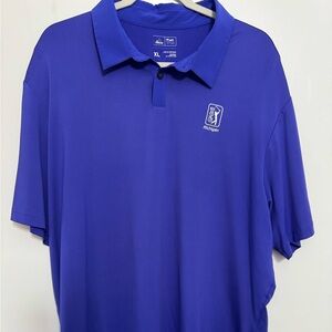 ADIDAS LIMITED TPC Michigan Men's Royal Blue Polo Shirt short sleeve embroidered